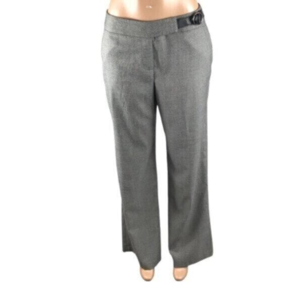Bill Blass Grey High Rise Wide Leg Classic Trouser Pants Size 10 - Picture 2 of 10